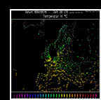 Current temperature in Europe