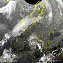 Cloudiness in Europe right now