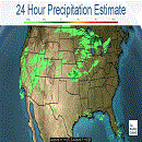 Precipitation for the day in the U.S.