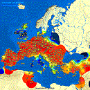 Hours of sunshine in Europe